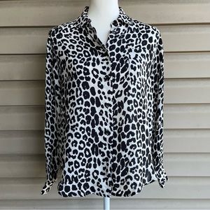 •Philosophy• Leopard Print Long Sleeve Blouse - Size XS